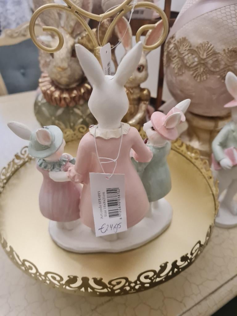konijnen familie beeldje Pasen merk Clayre & Eef, Heikant 21 Kaatsheuvel, Belle Vieille Brocante, Nieuw, Ophalen of Verzenden