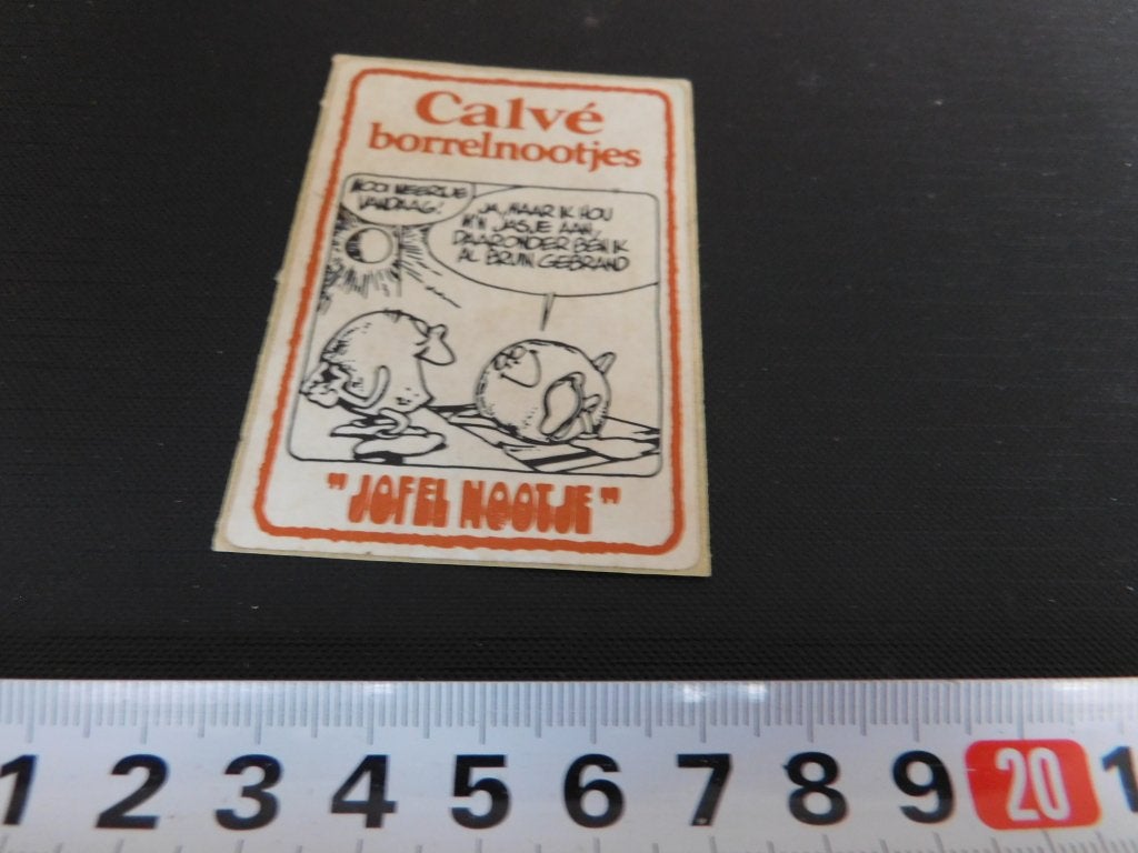 sticker Calvé borrelnootjes Jofel nootje  KG370, Ophalen, Zo goed als nieuw