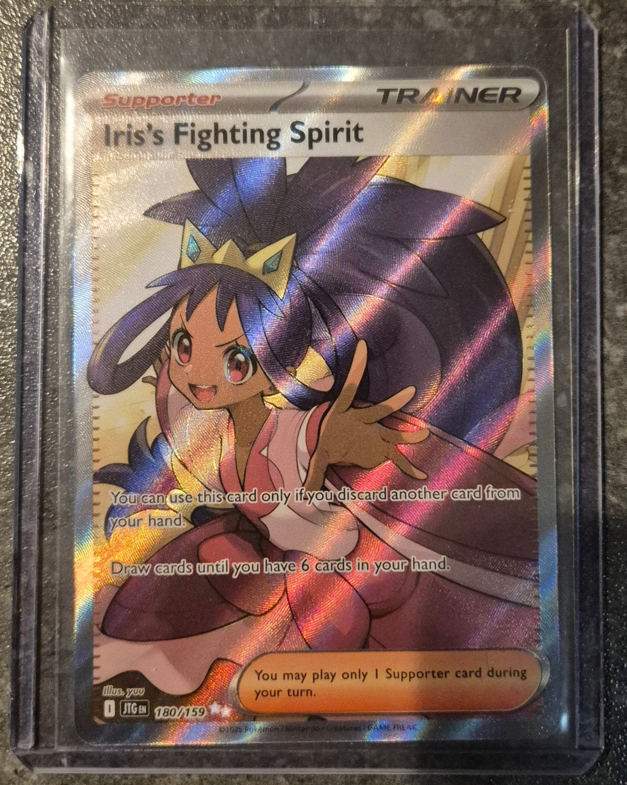 Iris's Fighting Spirit 180/159 Full Art Trainer, Ophalen of Verzenden, Nieuw, Losse kaart, Foil