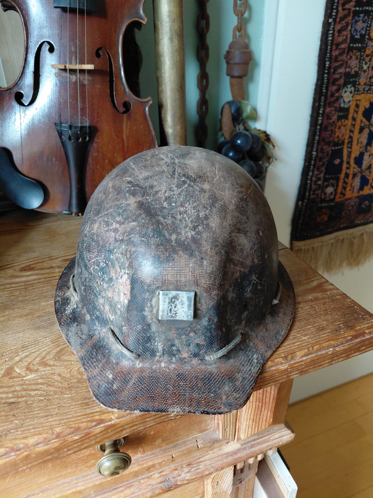 antieke mijnwerkershelm jaren 30, Ophalen of Verzenden