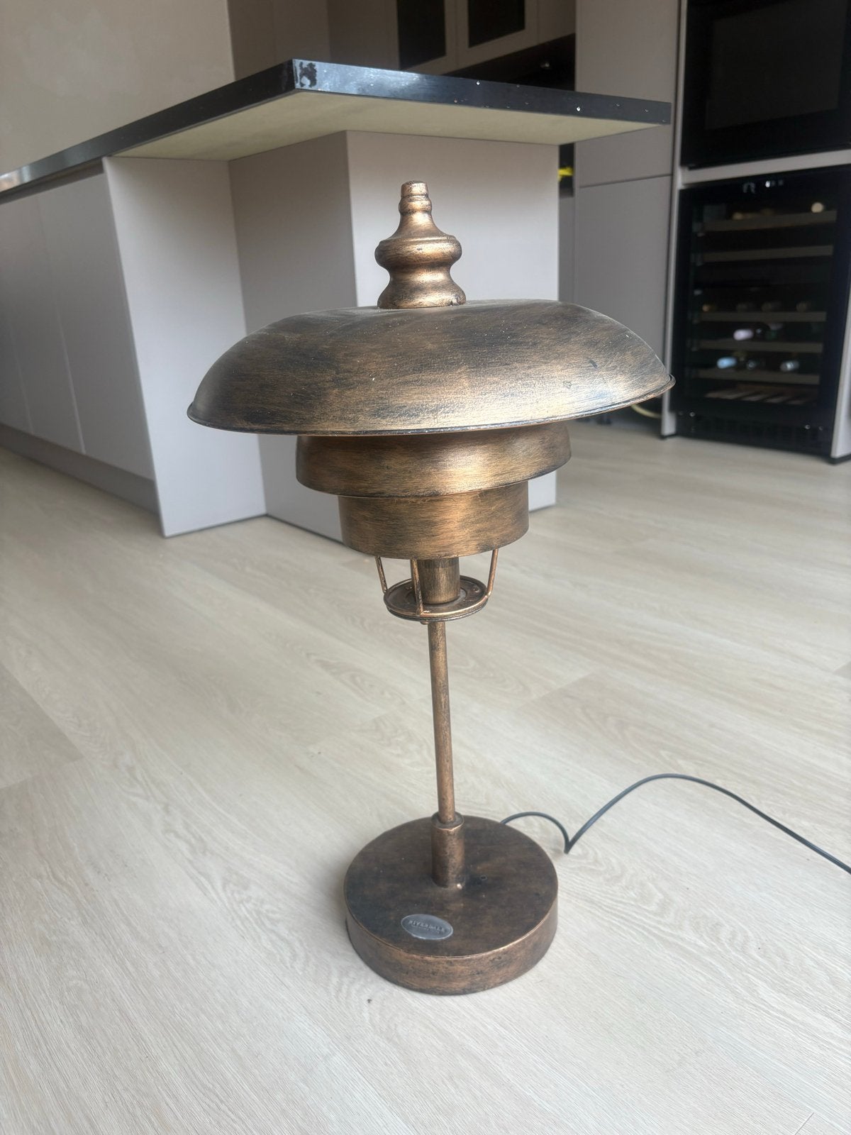 Riverdale Tafellamp - Bronskleurig, Klassiek Design, Huis en Inrichting, Ophalen of Verzenden, Zo goed als nieuw, Overige kleuren