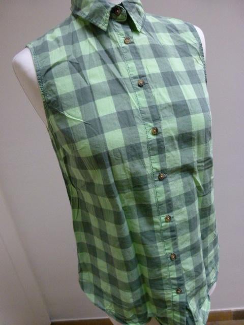 Groen geruite blouse top H&M maat S 36, H&M, Ophalen of Verzenden, Zo goed als nieuw, Maat 36 (S)