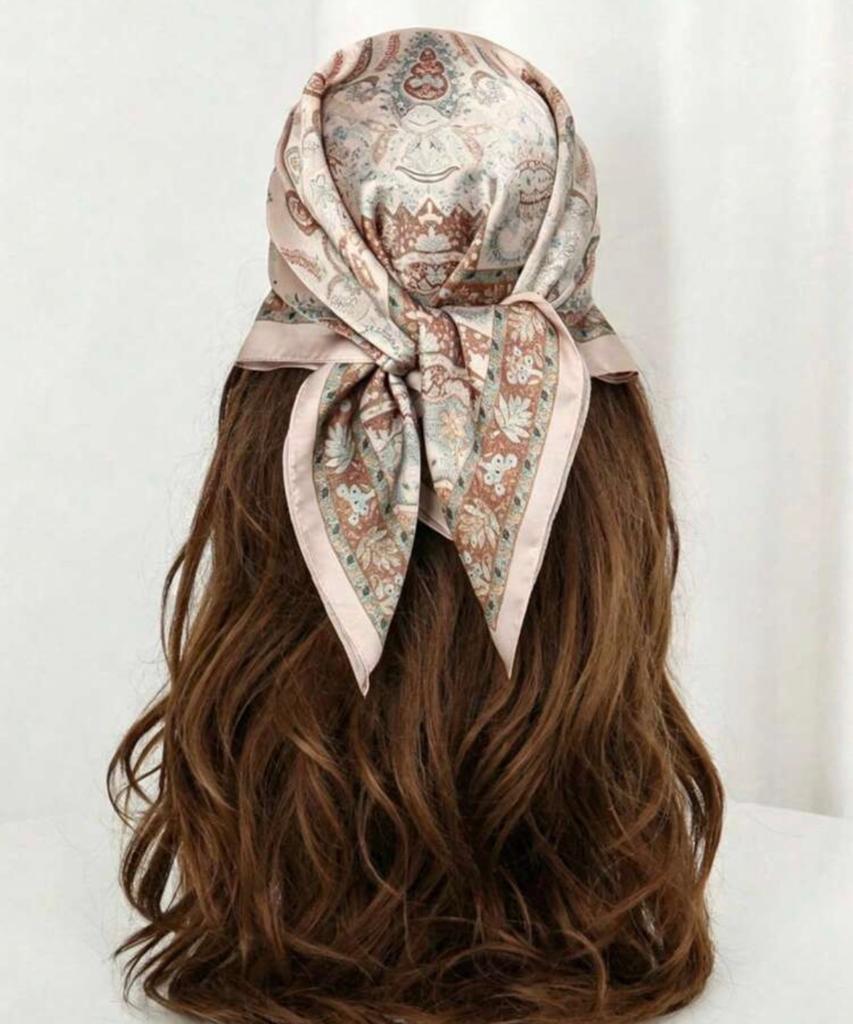 Luxe sjaal bandana scarf satijn look, Ophalen of Verzenden, Nieuw, Maat 46/48 (XL) of groter, Sjaal