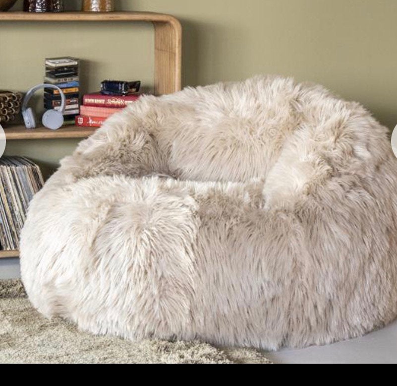 Opblaasbare fluffy fauteuill, Kunststof, 100 tot 125 cm, Nieuw, Scandinavisch