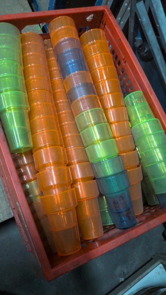 Glow in the dark plastic glazen - Feestartikelen, Ophalen of Verzenden, Nieuw