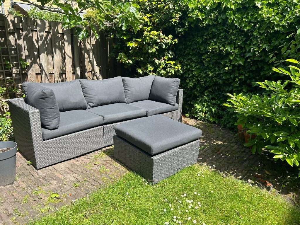 Loungeset inclusief kussens, Tuin en Terras, Ophalen, 4 zitplaatsen, Kunststof, Gebruikt