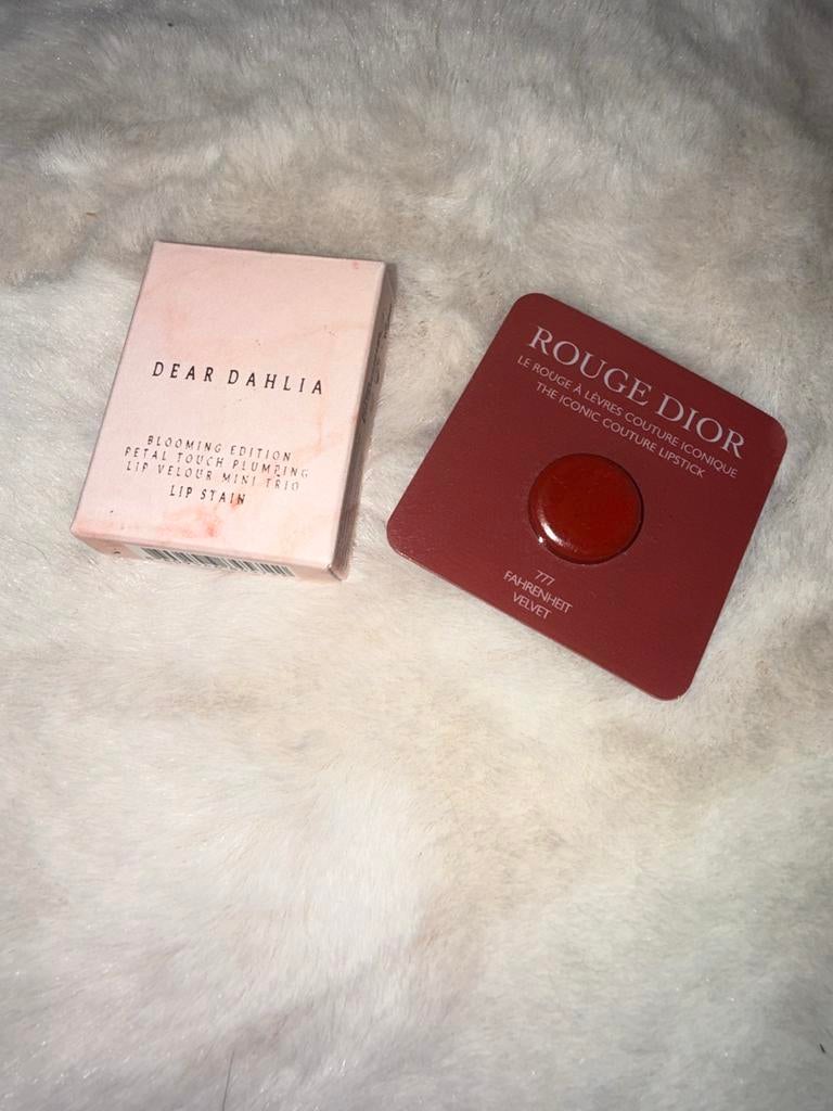 Dear Dahlia Lip Stain Trio & Rouge Dior Lipstick Sample, Sieraden, Tassen en Uiterlijk, Uiterlijk | Cosmetica en Make-up, Nieuw