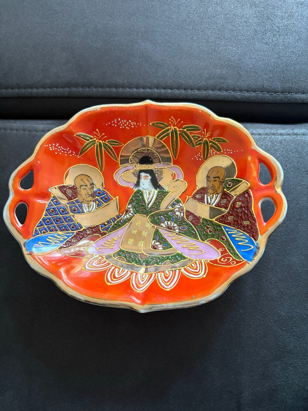 Antieke Japanse Satsuma schaal met figuren 20/15 CM, Antiek en Kunst, Ophalen of Verzenden