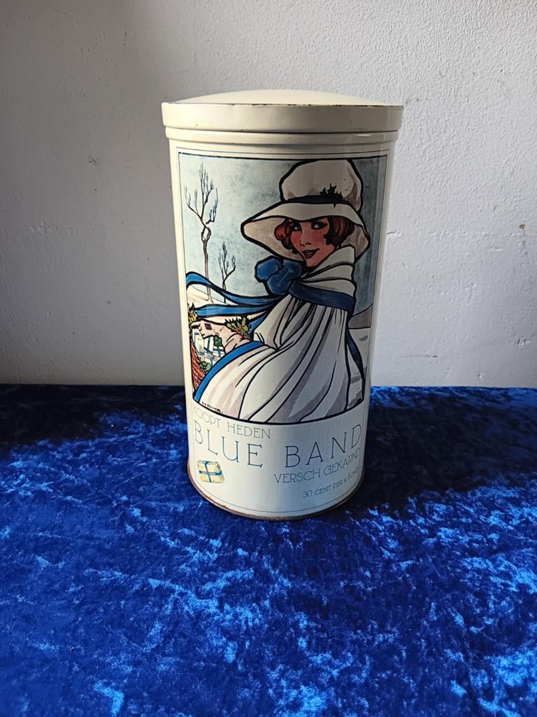 Vintage Blue Band Beschuitblik - Jaren '50, Verzamelen, Ophalen of Verzenden, Gebruikt, Beschuit, Overige merken