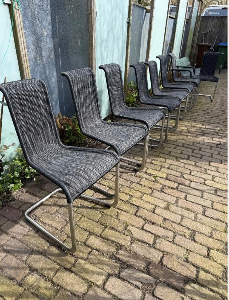 4x Tecta B20 stoelen en 2x D20 mooie staat, Zwart, Zo goed als nieuw, Metaal, Vier
