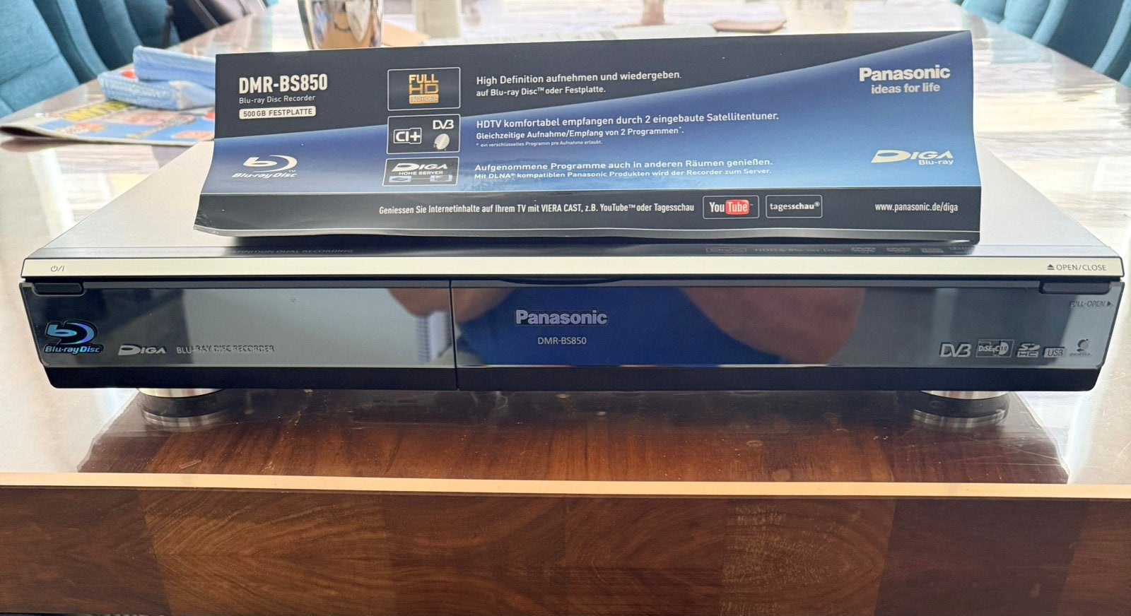 Panasonic blu ray speler DMR-BS850EGK, Ophalen, Zo goed als nieuw, Panasonic