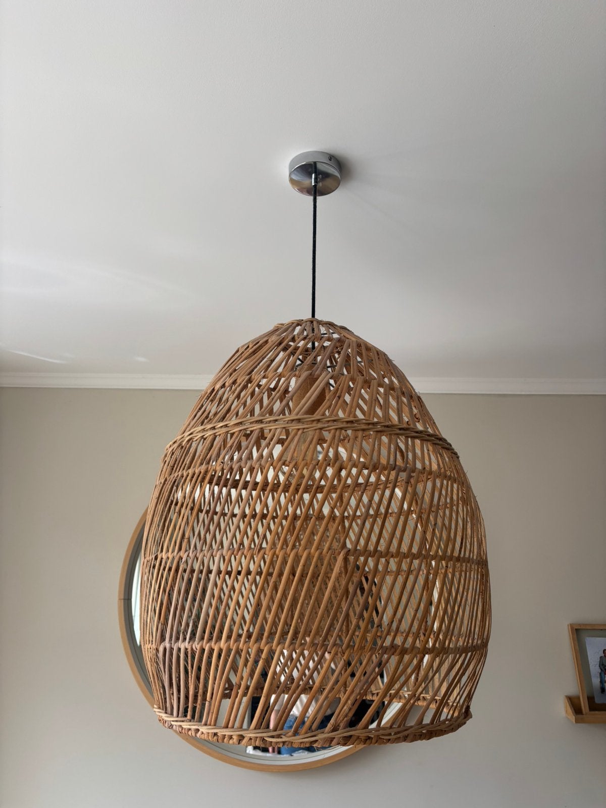 Hanglamp rotan riet, Huis en Inrichting, Ophalen, Overige materialen, Gebruikt, Bohemian