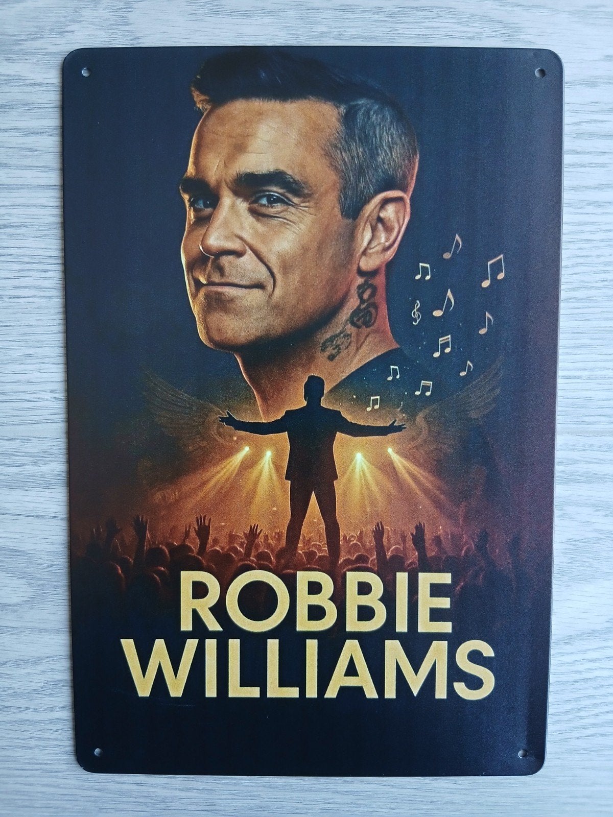 Robbie Williams 20x30 cm Metalen Reclamebord, Verzamelen, Verzenden, Nieuw, Poster, Artwork of Schilderij