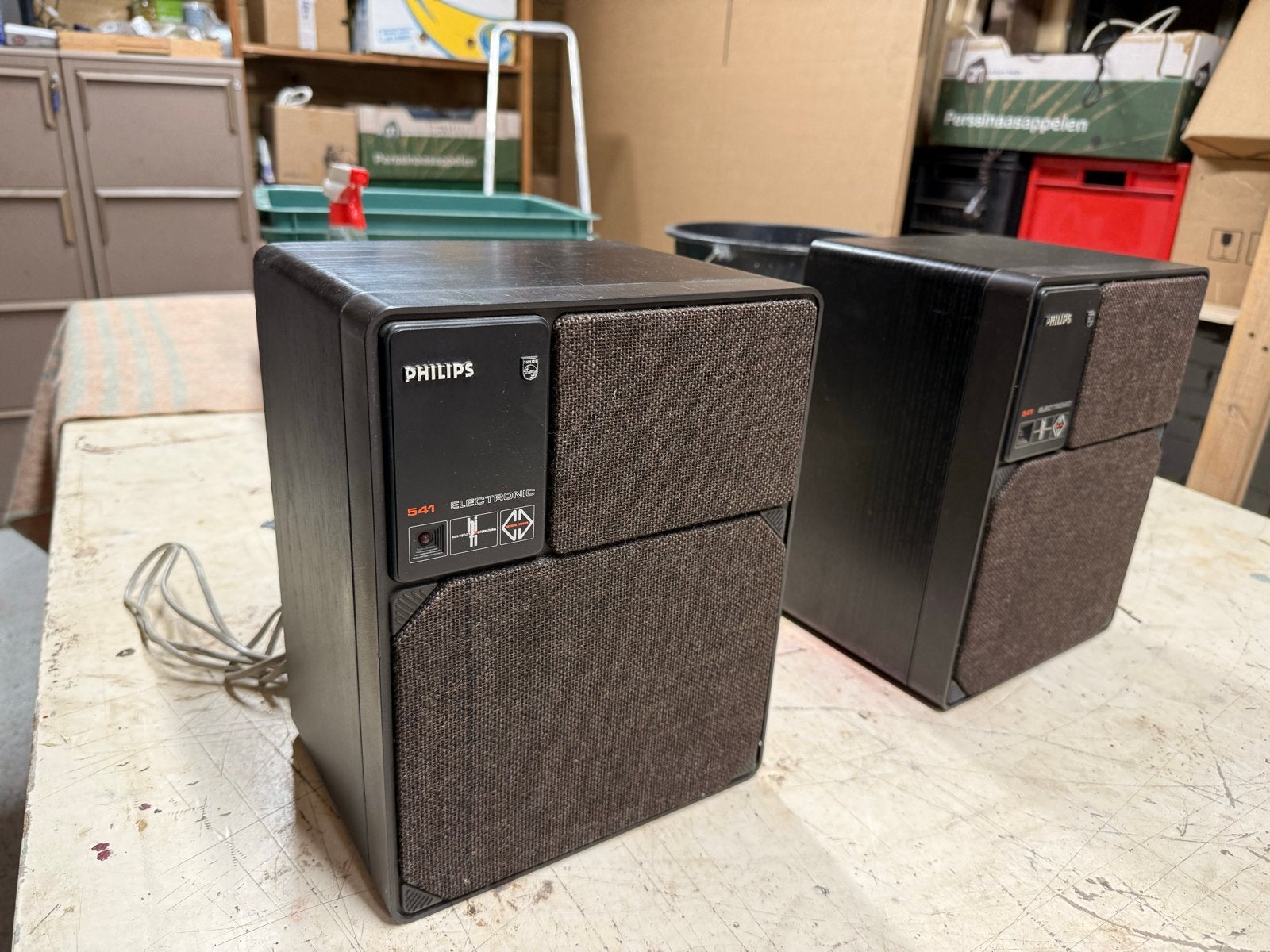 Philips 541 Electronic vintage speakers, werkend, Philips, Gebruikt, Ophalen of Verzenden, Minder dan 60 watt