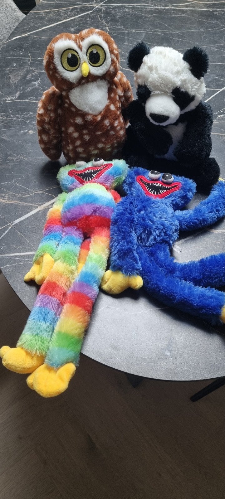 Diverse knuffels: Uil, Panda, Huggy Wuggy (rookvrij huis), Kinderen en Baby's, Gebruikt, Overige merken, Overige karakters, Ophalen of Verzenden