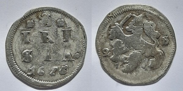 Friesland dubbele stuiver 1675, Postzegels en Munten, Verzenden, Vóór koninkrijk, 10 cent, Zilver