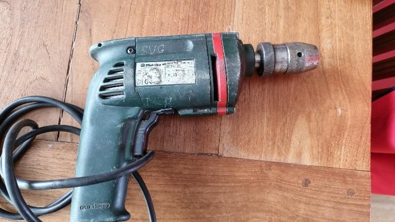 Metabo boormachine met snelspankop links rechts draaiend, Boormachine, Gebruikt, Variabele snelheid, Ophalen of Verzenden