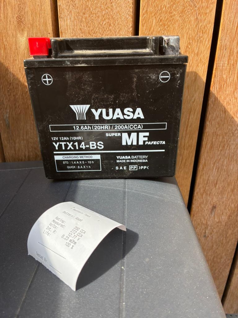 Motor accu yuasa ytx14 bs nieuw en getest! 12AH 200a, Ophalen of Verzenden, Zo goed als nieuw