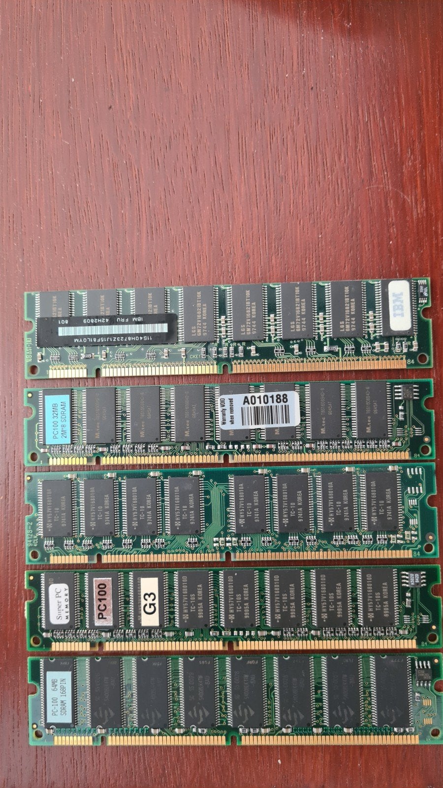Oude PC100 SDRAM Geheugenmodules (Diverse Capaciteiten), Ophalen, Overige soorten, Desktop, Gebruikt