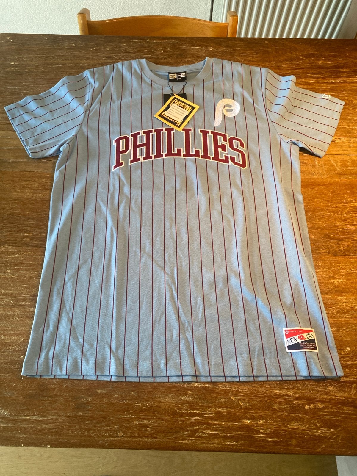 New Era Phillies Cooperstown T-shirt Maat L, Ophalen of Verzenden, Nieuw, Maat 52/54 (L), Blauw