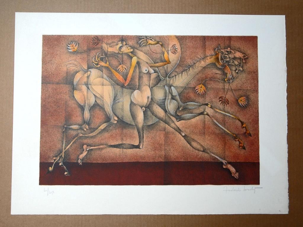 # Frederic Bouche # Fantastische Surrealistische Litho, Antiek en Kunst, Ophalen of Verzenden