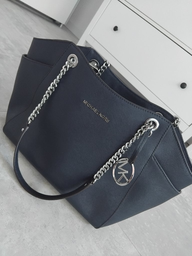 Michael Kors blauwe tas, Ophalen of Verzenden, Zo goed als nieuw, Blauw, Handtas