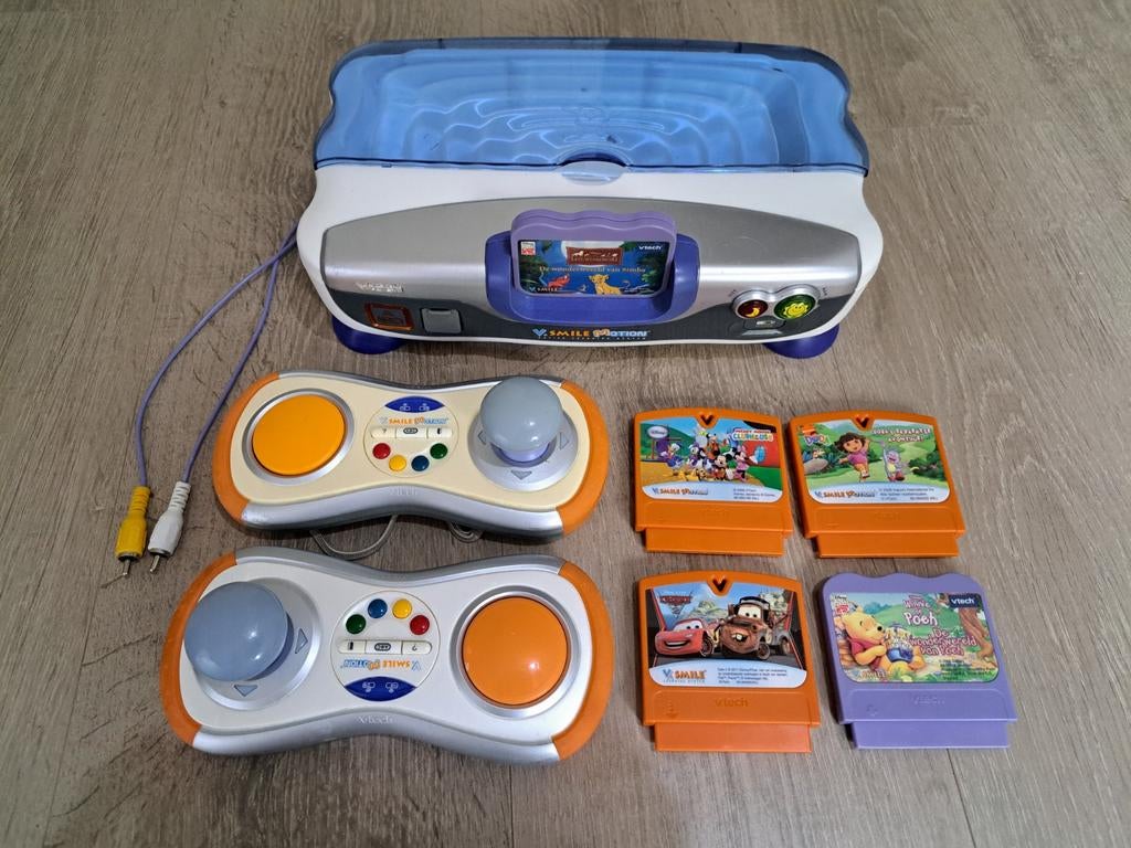 VTech V.Smile TV Learning System met 5 spellen en 2 controll, Ophalen of Verzenden, Overige merken, Gebruikt