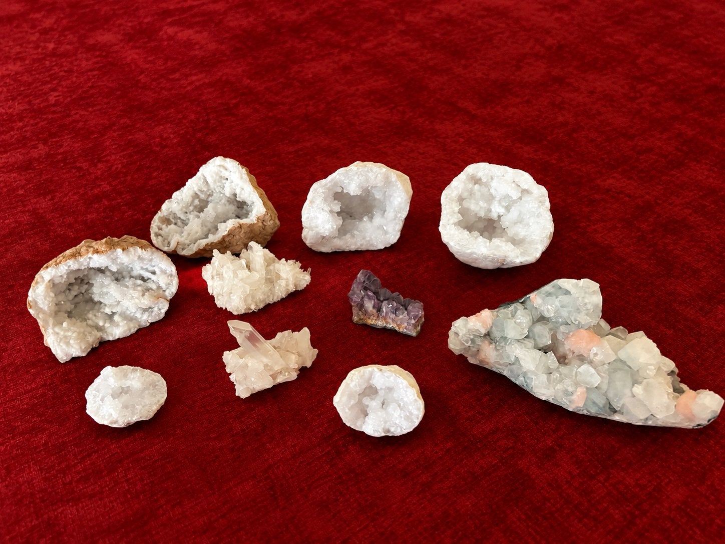 Diverse collectie mineralen en geodes, Verzamelen, Ophalen of Verzenden, Mineraal