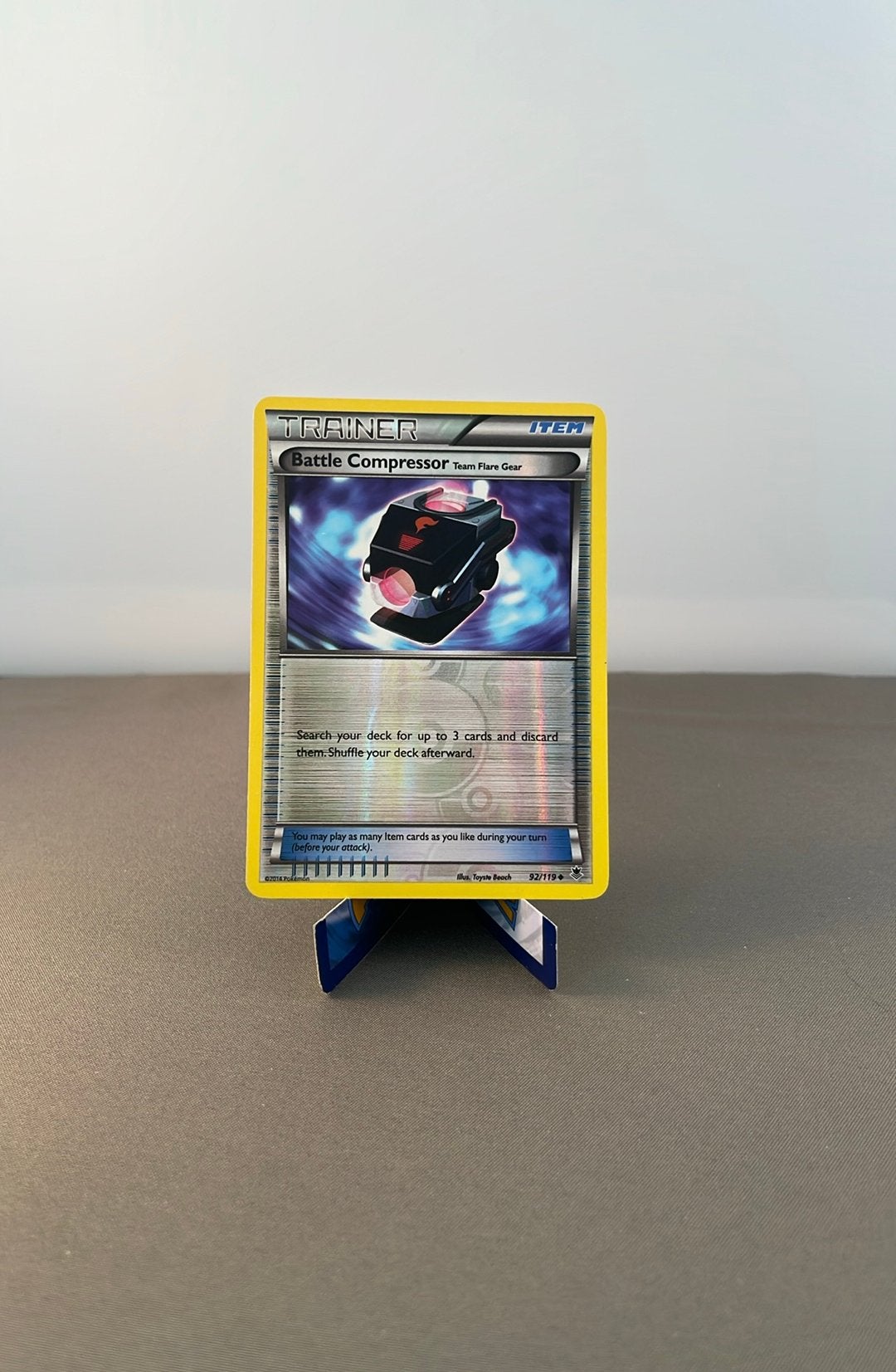Battle Compressor 92/119 Phantom Forces (reverse holo), Ophalen of Verzenden, Zo goed als nieuw, Losse kaart, Foil