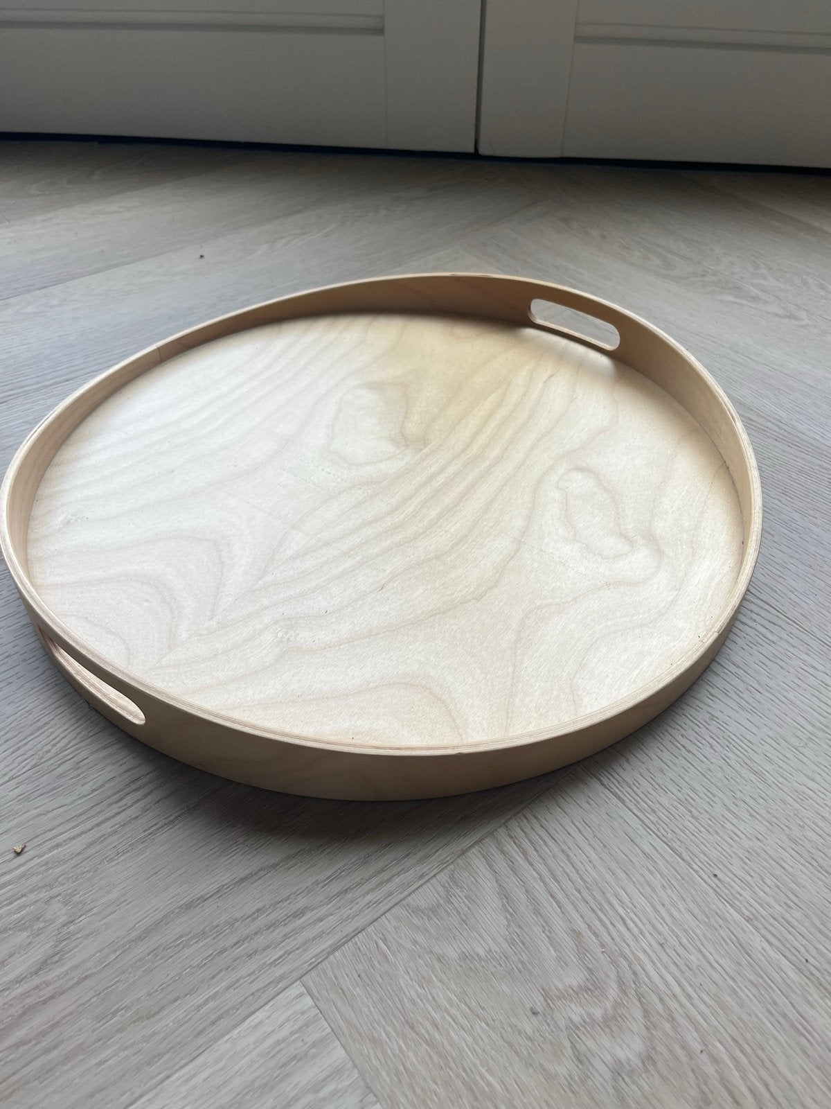Dienblad, Ophalen, Zo goed als nieuw, Rond, Hout