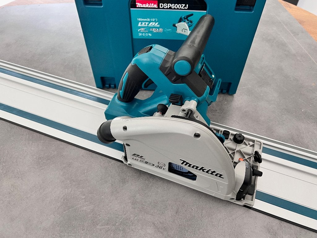 Makita DSP600ZJ2 2x18V accu LXT Invalzaag 165mm +Geleiderail