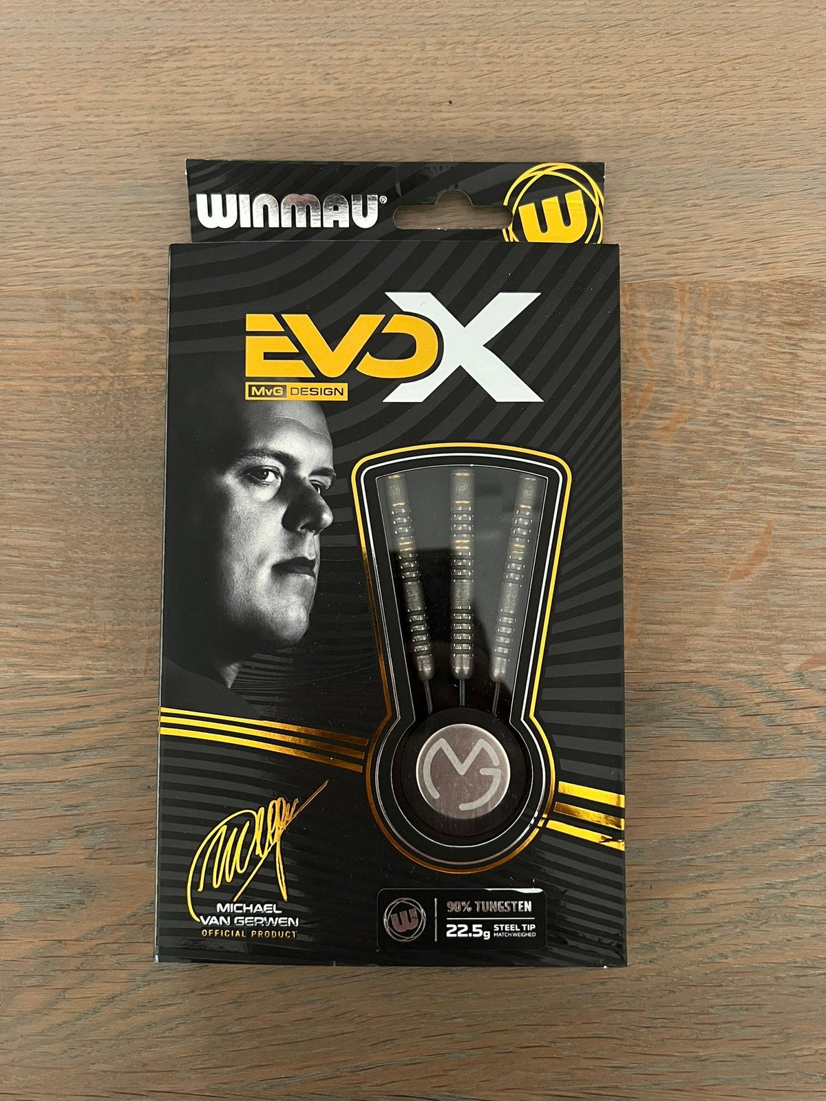 Michael van Gerwen EvoX Winmau 22,5, Sport en Fitness, Darts, Ophalen of Verzenden, Zo goed als nieuw, Pijlen