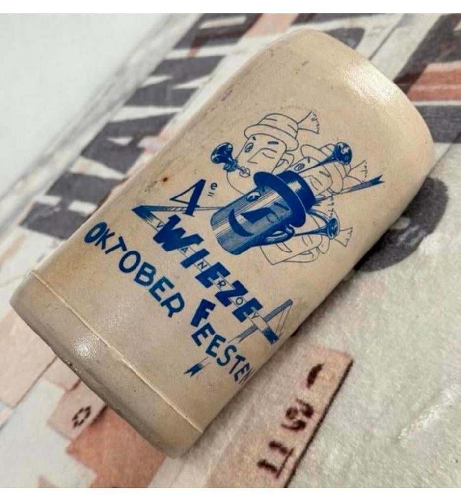 Vintage Wieze bierpot bierpul bier pot 1 Liter steen oktober, Ophalen of Verzenden, Zo goed als nieuw, Pul(len), Overige merken