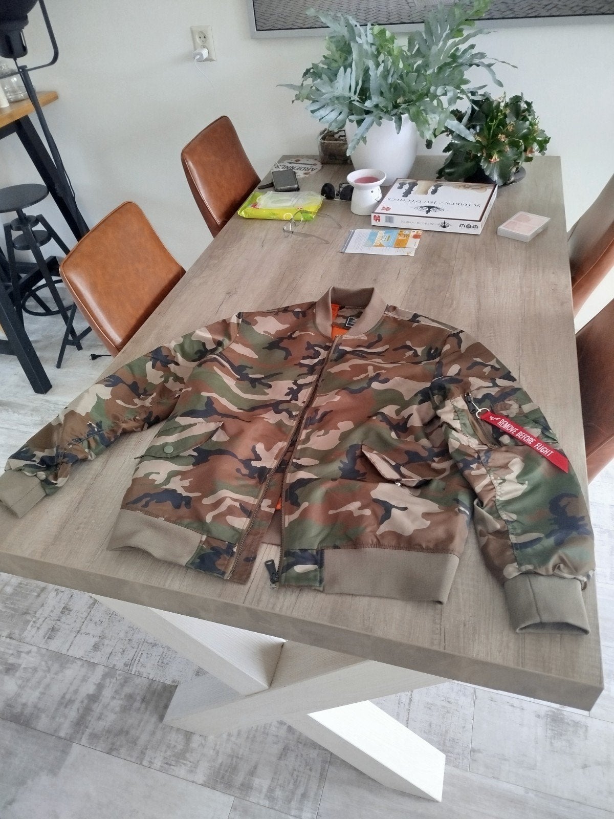 Camo bomber 5xl maar valt denk als een 2 xl, Ophalen of Verzenden, Landmacht, Amerika, Kleding of Schoenen