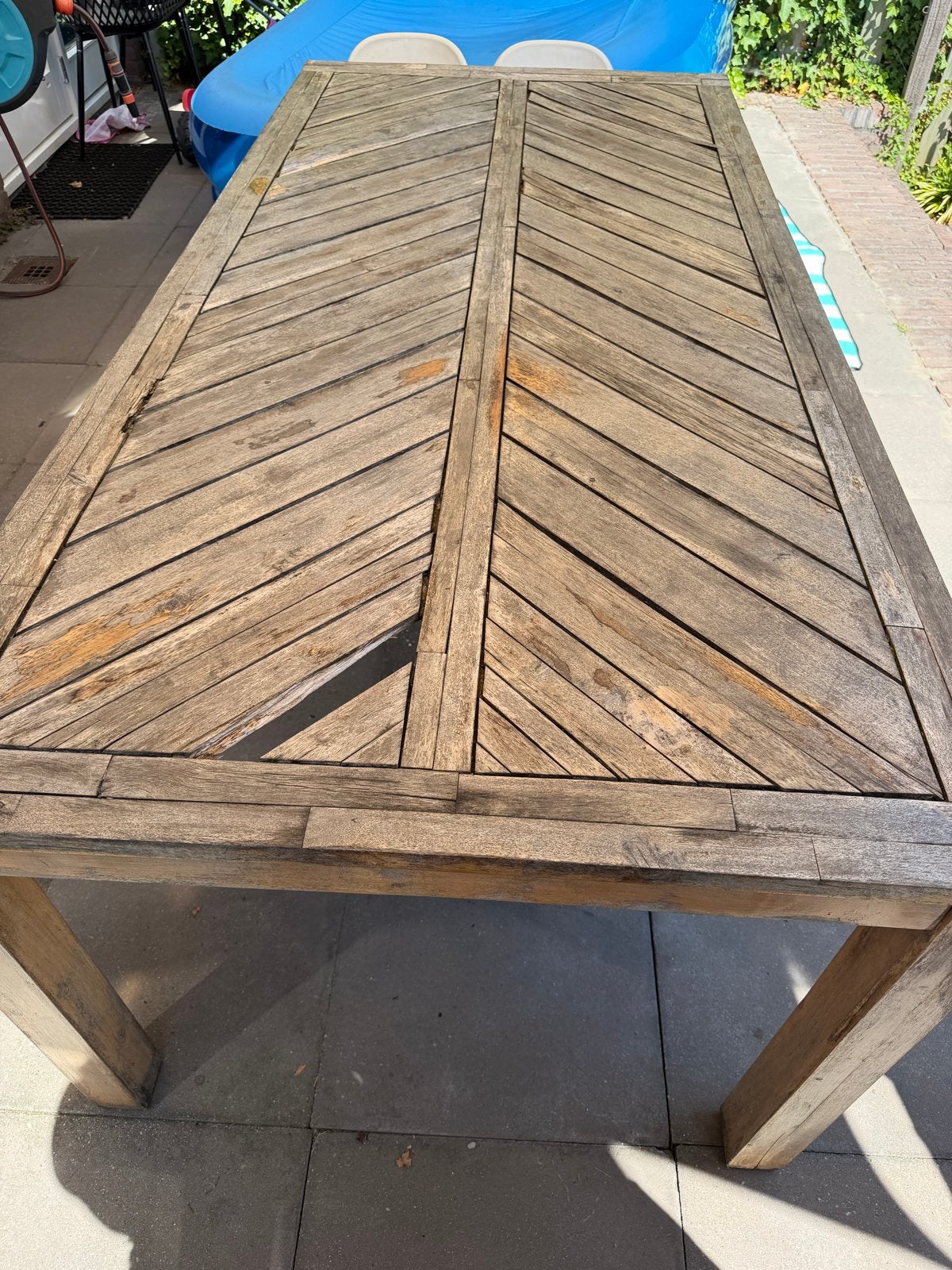 Houten Tuintafel - Gebruikt, Ophalen, Gebruikt, Rechthoekig, Hout