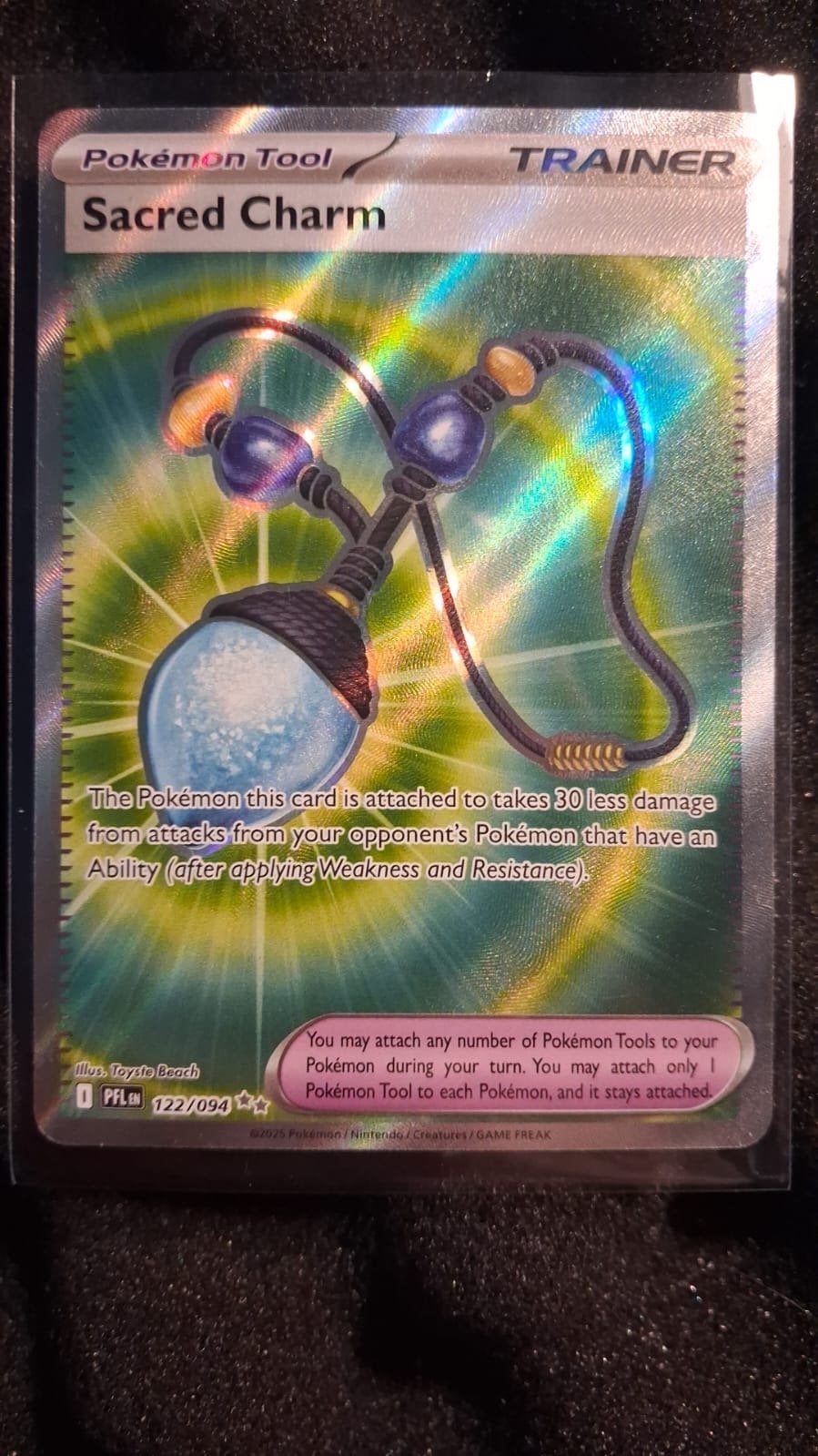 Sacred Charm 122/094 Pokémon Tool Trainer Kaart, Ophalen of Verzenden, Zo goed als nieuw, Losse kaart, Foil