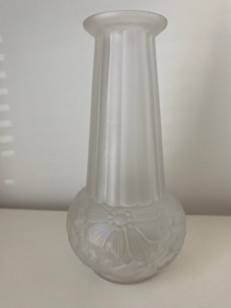 gematteerde Art Deco Vaas ESPAIVET Frankrijk, Antiek en Kunst, Antiek | Glas en Kristal, Verzenden