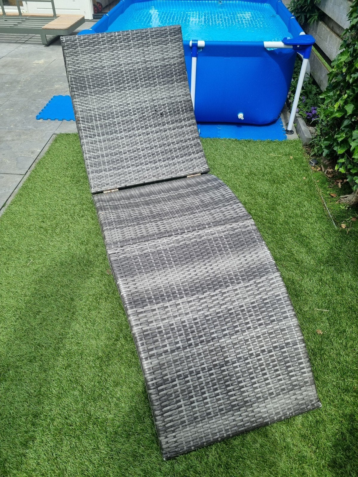 Ligstoel tuin met kussen antraciet, Ophalen