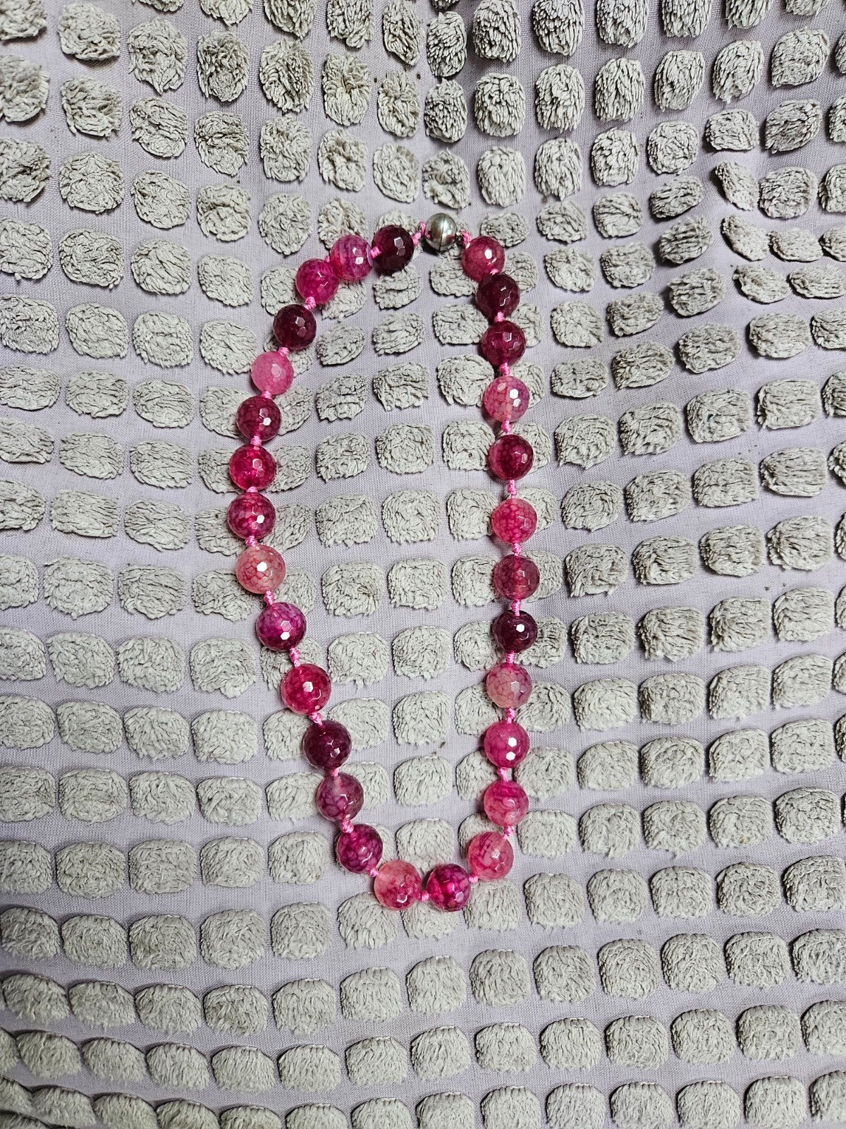 Roze agaat halsketting/halsketting met roze agaat edelstenen, Ophalen of Verzenden, Overige materialen, Ketting, Met edelsteen