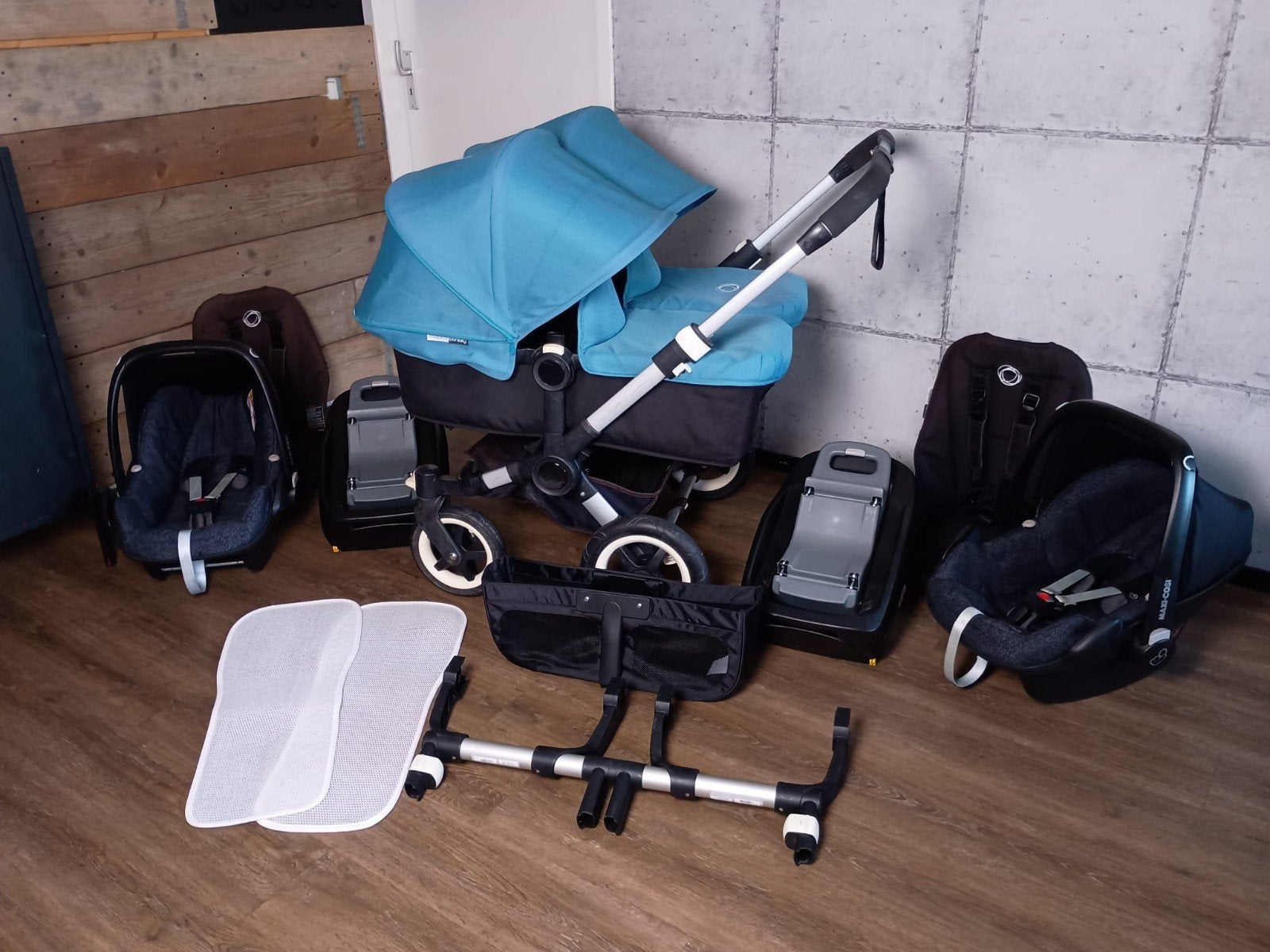 Bugaboo Donkey Petrol Blue - Tweeling / Duo / Mono, Ophalen, Gebruikt, Bugaboo, Duowagen