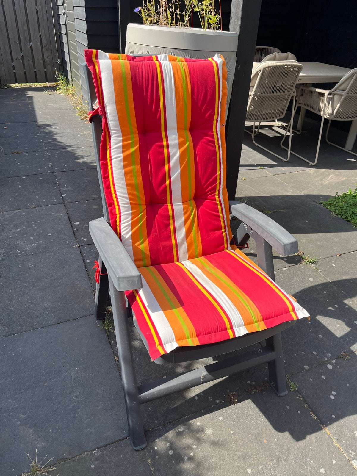 6 Kunststof Hartman standen stoelen, Ophalen, Gebruikt, Kunststof, Inklapbaar