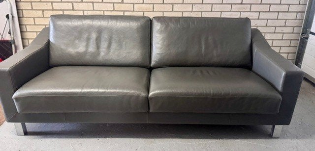 Prachtige Leolux leren bank, Huis en Inrichting, Ophalen, Driepersoons, 75 tot 100 cm, Zo goed als nieuw
