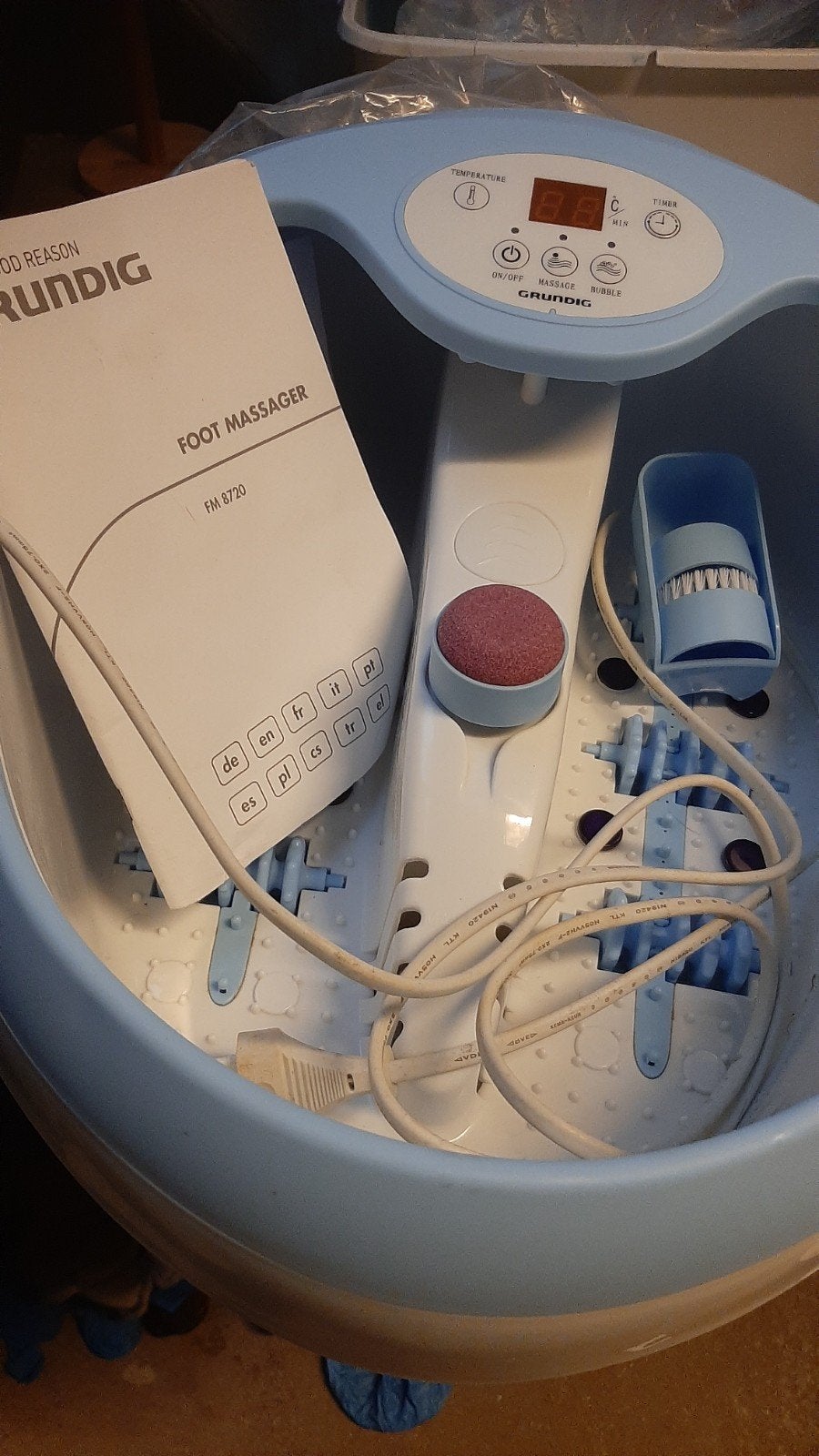 Grundig Voetenbad met Massage en Bubbel functie, Ophalen, Gebruikt, Hand- en Voetverzorging