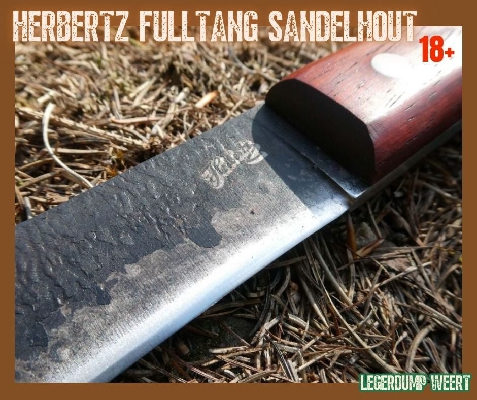 Herbertz Full Tang  5mm Staal  Sandelhout Incl. foedraal, Ophalen of Verzenden, Nieuw