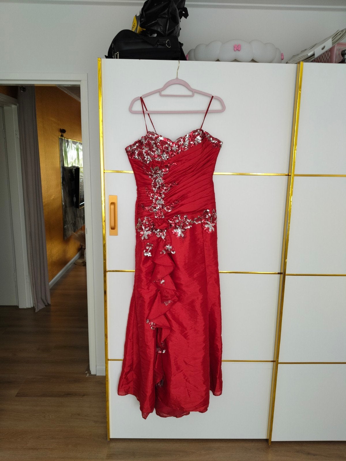 Feest jurk rood, Ophalen, Zo goed als nieuw, Rood, Galajurk