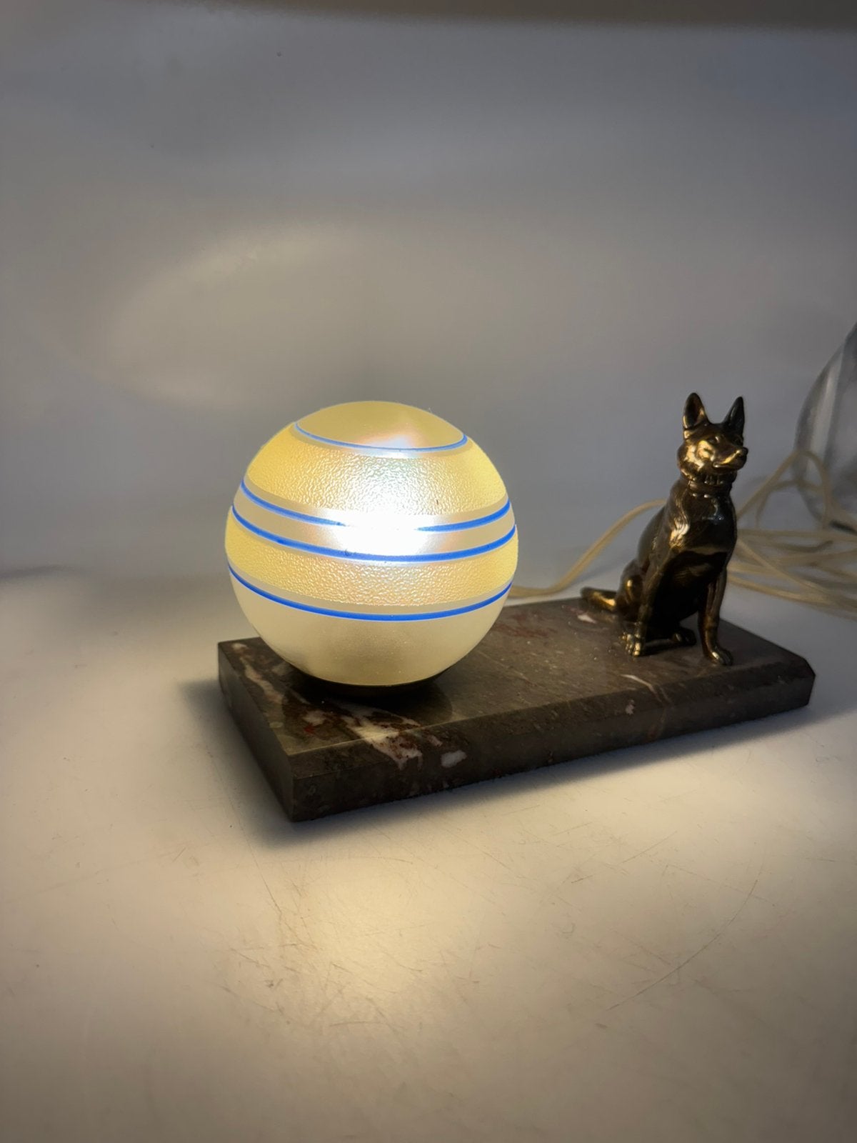 Art Deco Schemerlamp / Bureau-lamp | Marmer & Hond, Ophalen of Verzenden