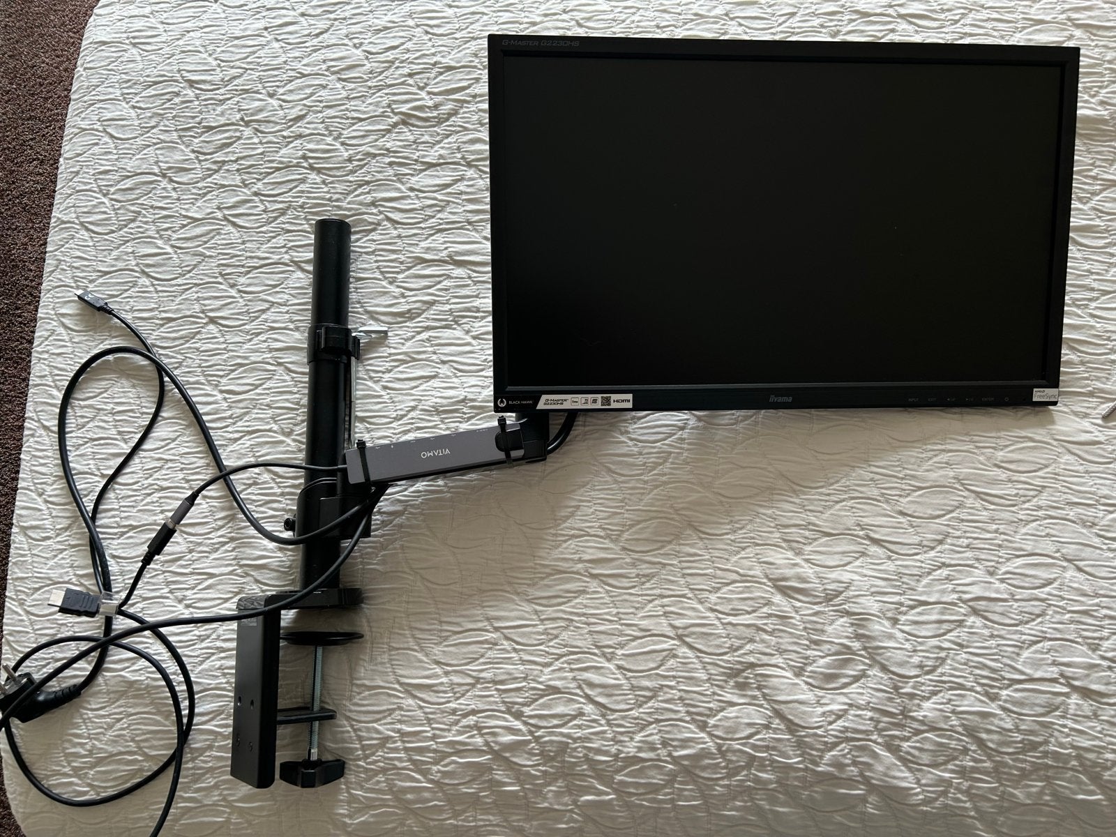 Thuiswerkplek: iiyama 21,5 inch monitor met bureau beugel, Computers en Software, Monitoren, Ophalen, HDMI, In hoogte verstelbaar