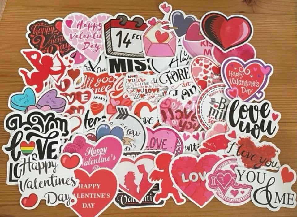 Love hartjes, valentijn liefde stickers, Verzenden, Nieuw, Meerdere stickers