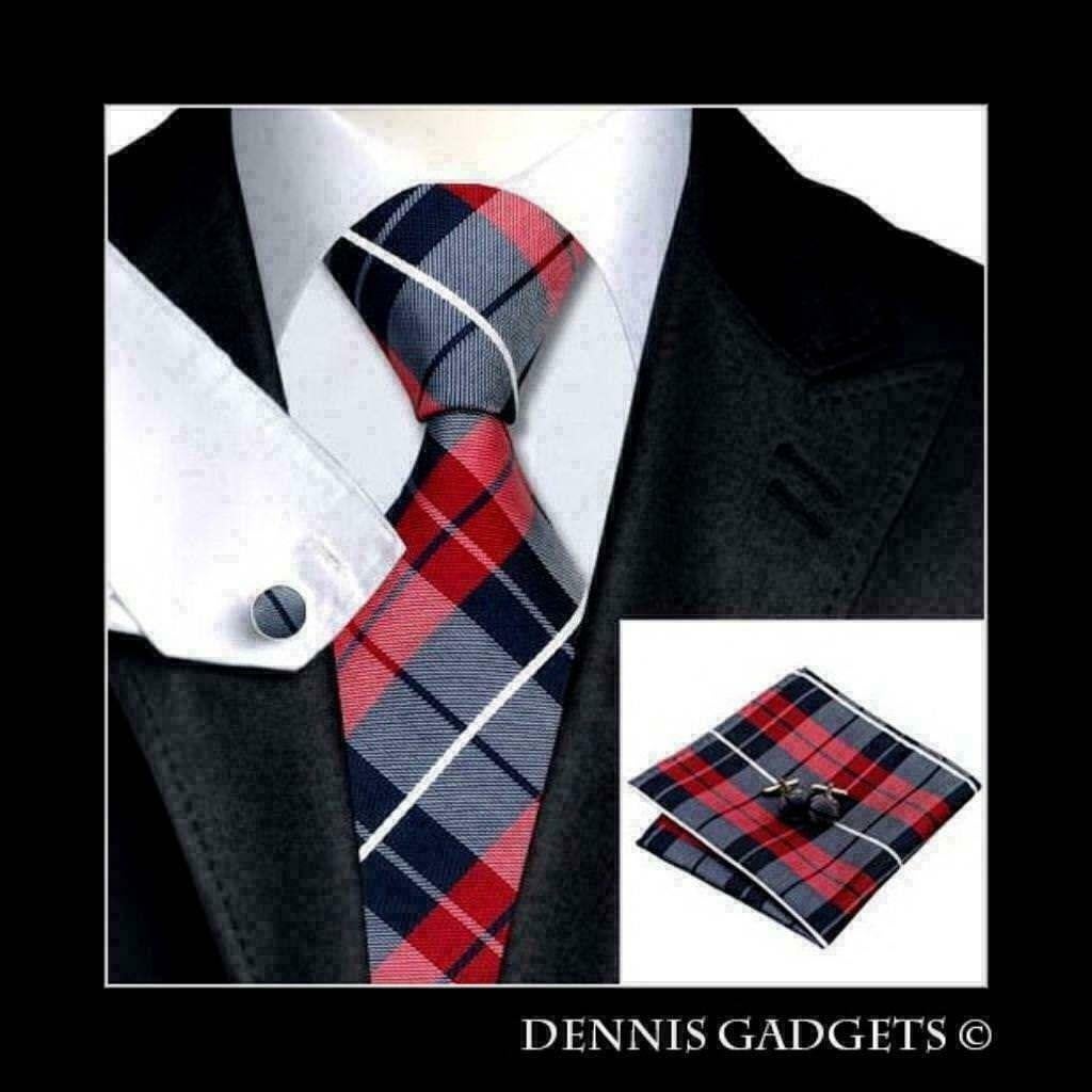 Dennis Gadgets: 3 delige 100 % zijden stropdas DG0342, Ophalen of Verzenden, Nieuw, Rood, Met patroon