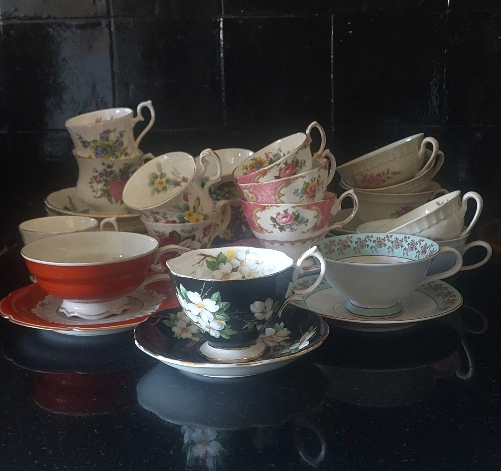 vintage thee en koffiekopjes, royal albert, bavaria,mosa,, Ophalen, Overige merken, Overige stijlen, Kop(pen) en/of Schotel(s)